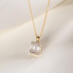 Airmb Gold Dainty Diamond Pendant Necklace for Women Simple 14K Gold Plated Paperclip Choker Necklaces Cute Minimalist Open Oval Necklaces Gold Jewelry for Women Gifts - Image 4