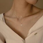 Airmb Gold Dainty Diamond Pendant Necklace for Women Simple 14K Gold Plated Paperclip Choker Necklaces Cute Minimalist Open Oval Necklaces Gold Jewelry for Women Gifts - Image 5