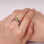 LUO Gemstone Birthstone Engagement Rings for Women, 7mm Round Cut Crossover Band Anniversary Wedding 925 Sterling Silver Promise Rings for Her Size 3-13 - Image 8