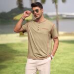 Angbater Men’s Henley Shirts Short Sleeve Casual Button Basic Tee Shirts Summer Lightweight T Shirts with Pocket - Image 4