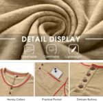 Angbater Men’s Henley Shirts Short Sleeve Casual Button Basic Tee Shirts Summer Lightweight T Shirts with Pocket - Image 6