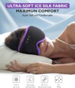 LC-dolida Sleep Mask with Headphones Bluetooth 5.4, 3D Sleeping Headphones for Side Sleepers Bluetooth Sleep Mask Blackout Bluetooth Eye Mask for Sleeping Travel Meditation Men Women - Image 3