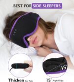LC-dolida Sleep Mask with Headphones Bluetooth 5.4, 3D Sleeping Headphones for Side Sleepers Bluetooth Sleep Mask Blackout Bluetooth Eye Mask for Sleeping Travel Meditation Men Women - Image 6