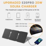FlexSolar 20W Solar Panel Charger 5V USB-A USB-C Output Portable Foldable Small Power IP67 Waterproof Camping Backpacking Hiking Emergency for Phones Power Banks Flashlight Fans - Image 5
