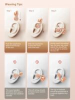 JewelPods C01 Pro Open Ear Headphones,Clip-on Earbuds Wireless Bluetooth with Crystal, Secure, Lightweight, Premium Audio-Water Resistant-Up to 72 hrs Play, Leather Charging Case,Gift for Her - Image 9