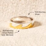 STORYJEWELLERY Minimalist Ocean Wave Rings for Women, Silver Gold Plated Dainty Up and Down Wave Rings for Mother Daughter Friends, Birthday Christmas Valentines Jewelry Gifts for Her - Image 5