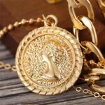 MJartoria Layered Necklaces for Women Trendy Retro Mother of Pearl Coin Letter Pendant Necklace Dainty Chunky Chain Choker Necklaces for Jewelry Birthday Gifts - Image 8