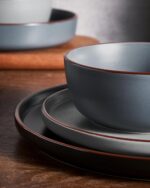 Famiware Mercury Plates and Bowls Sets, 12 Pieces Stoneware Dinnerware Sets, Dishes Set for 4, Microwave and Dishwasher Safe, Multi-color - Image 5