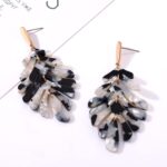 ARATLENCH Acrylic Pendant necklace Earrings – Long Statement Leaf Charm Necklace Tortoise Resin Palm Leaf Earrings Fashion Necklaces Earrings for Women - Image 6