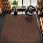 CAMILSON Easy Jute Rug 9x12, Indoor Outdoor Brown Color Fiber Area Rugs for Living Room Patio and Kitchen Rug, Solid Boho Woven Design, Easy-Cleaning, Washable Outside Carpet Alfombras (9 x 12) - Image 5