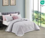 CHIXIN Quilt Queen Size - Geometric Pattern Bedspread Coverlet Set - Modern & Contemporary Style Bedding Cover, Ultrasonic Quilting, Reversible, Lightweight, 4 Piece, Light Grey - Image 3