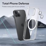 ESR for iPhone 15 Plus Case Set, 1 Tempered-Glass Screen Protector, 1 Set of Lens Protectors, Military-Grade Protection, Yellowing and Scratch Resistant MagSafe Phone Case, Classic Series, Clear - Image 7