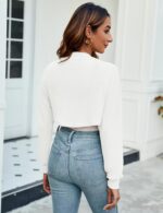 Ivicoer Women's Cardigan Bolero Shrugs for Evening Dress Long Sleeve Lightweight Cropped Open Front Casual Knit Top - Image 4