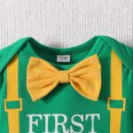 Fairy Baby My First St.Patricks Day Baby Boy Gentleman Outfit Green Bow Tie Romper Infant Lucky Clover Pant Sets Hat 0-18M - Image 3