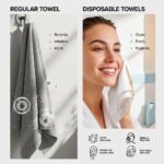 Face Towels - Ultra Soft and Thick Disposable Face Towelettes for Women - Biodegradable Facial Towels for Sensitive Skin - Face Cleansing, Makeup Removal, 10x12 Extra Large - 50 Pack - Image 4