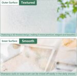 Seenus Waterproof Translucent Shower Curtain Liner with 3 Extra-Large Magnets, 72 x 84 Inch Extra Long PEVA Plastic Shower Liner Bpa-Free, Magnetic Frosted Shower Curtain for Bathroom - Image 5