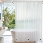 Seenus Waterproof Translucent Shower Curtain Liner with 3 Extra-Large Magnets, 72 x 84 Inch Extra Long PEVA Plastic Shower Liner Bpa-Free, Magnetic Frosted Shower Curtain for Bathroom - Image 6