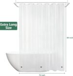 Seenus Waterproof Translucent Shower Curtain Liner with 3 Extra-Large Magnets, 72 x 84 Inch Extra Long PEVA Plastic Shower Liner Bpa-Free, Magnetic Frosted Shower Curtain for Bathroom - Image 9