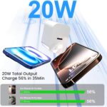 Fast Charger for iPhone 17 16 15，2 Pack 60W USBC to USBC Cable Cord with 20W Apple iPad USB C Wall Chrager Type-c Block (White, 6ft) - Image 4