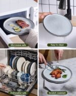 Famiware Star 12-Piece Stoneware Dinnerware Sets for 4, Reactive Glaze Plates and Bowls, Modern Rustic Dishes for Everyday & Formal Use, Chip/Scratch Resistant, Microwave/Dishwasher Safe, Smoky Blue - Image 8