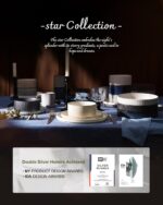 Famiware Star 12-Piece Stoneware Dinnerware Sets for 4, Reactive Glaze Plates and Bowls, Modern Rustic Dishes for Everyday & Formal Use, Chip/Scratch Resistant, Microwave/Dishwasher Safe, Smoky Blue - Image 9