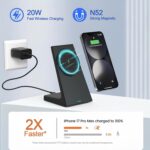 Wireless Charging Station-Magnetic Charger for iPhone 17/16/15/14/13/12 Series, Wireless Charger Compatible with Apple, Stable Wireless Charger Stand for Desk&Bedside,Gifts for Men/Women - Image 3