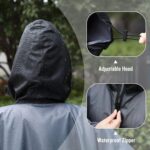 SaphiRose Unisex Rain Poncho Waterproof Raincoat Hooded for Adults Women with Pockets - Image 4