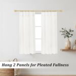 Lino Rosa Pinch Pleat Cafe Curtains for Bathroom Window, White Total Privacy Non Blackout Modern Custom Small Half Tier Curtain for Shower Window, 24 Inch Length - Image 4