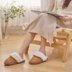GOEWY Fuzzy Slippers for Women with Memory Foam Warm Winter Faux Fur Slippers House Shoes Indoor Outdoor Gifts For Women Suede Anti-Skid - Image 3