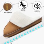 GOEWY Fuzzy Slippers for Women with Memory Foam Warm Winter Faux Fur Slippers House Shoes Indoor Outdoor Gifts For Women Suede Anti-Skid - Image 6