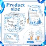 102 Pcs Blue Snowflake Baby Shower Game Supplies for Boy or Girls, 5 Set Included 1 Diaper Raffle Box 50 Activity Cards 1 Don't Say Baby Sign 50 Clothespin for Baby Shower Gender Reveal - Image 3