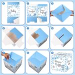 102 Pcs Blue Snowflake Baby Shower Game Supplies for Boy or Girls, 5 Set Included 1 Diaper Raffle Box 50 Activity Cards 1 Don't Say Baby Sign 50 Clothespin for Baby Shower Gender Reveal - Image 5