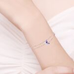 925 Sterling Silver Purple Butterfly Bracelets for Women,Adjustable Charm Birthdaystone Bracelet Jewelry Mother's Day Birthday Gifts for Mother Wife Women (Purple) - Image 4