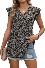 WIHOLL Womens Summer Tops 2026 Babydoll Shirts Ruffle Sleeve Spring Outfits Dressy Casual Blouses - Image 4