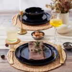 LIANYU Ceramic Plates and Bowls for 4, 12 Piece Modern Porcelain Dinnerware Dishes Sets, Chip and Scratch Resistant Dishware Set, Dishwasher & Microwave Safe Stoneware Set, Midnight Blue - Image 8