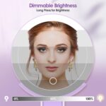 MIYADIVA Magnifying Mirror with Light, Double Sided 30X/1X Lighted Travel Makeup Mirror with Magnification, 3 Color Lighting, Dimmable Touch Screen, Adjustable & Foldable Hand Mirror (Purple) - Image 7