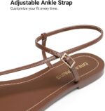 DREAM PAIRS Women's Strappy Flat Sandals for Women Comfortable Open Square Toe Sandals Dressy Beach Thong Cute Wedding Summer Ankle Strap Sandals - Image 8