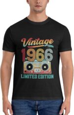 Limited Edition 1966 Shirt for Men, Funny Cotton Vintage 60th Birthday T-Shirts - Image 3