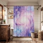Batmerry Pink Purple Abstract Galaxy Decor Shower Curtain, Hotpink Art Bathroom Decor Polyester Fiber Plastic Rings Quick-Drying Waterproof for Bathtubs/Bathroom, 72x60 inches - Image 4