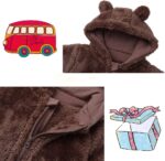 CAHL&FAUO Newborn Snowsuit Baby Cartoon Bear Onesie Warm Fleece Hooded Romper Jumpsuit - Image 4