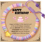 3 4 5 6 7 8 9 10-15 Year Old Girl Birthday Gifts Beaded Bracelets with Happy Birthday Card as Birthday Gift Ideas Heart Bracelets for Girls Kids Toddler Daughter Granddaughter Niece Sister - Image 2