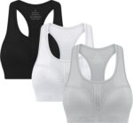 3-Pack High Impact Racerback Sports Bras for Women - Padded Wirefree Workout Bra for Fitness Gym Yoga - Image 2