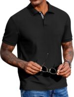 COOFANDY Men's Polo Shirts Short Sleeve Cotton Pique Casual Button T Shirts Classic Fit Collared Golf Shirts - Image 2