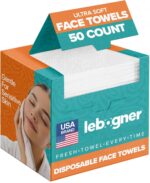 Face Towels - Ultra Soft and Thick Disposable Face Towelettes for Women - Biodegradable Facial Towels for Sensitive Skin - Face Cleansing, Makeup Removal, 10x12 Extra Large - 50 Pack - Image 2