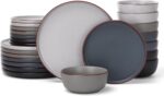 Famiware Mercury 24 Pieces Dinnerware Sets, Plates and Bowls Sets for 8, Microwave and Dishwasher Safe Dish Set, Multi-color - Image 2
