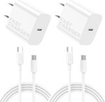 Fast Charger for iPhone 17 16 15，2 Pack 60W USBC to USBC Cable Cord with 20W Apple iPad USB C Wall Chrager Type-c Block (White, 6ft) - Image 2