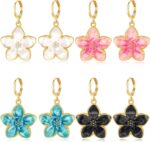 Flower Earrings, 4 Pairs Daisy Earrings Small Daisy Drop Dangle Earring, Spring Earring for Women - Image 2