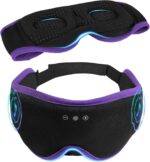LC-dolida Sleep Mask with Headphones Bluetooth 5.4, 3D Sleeping Headphones for Side Sleepers Bluetooth Sleep Mask Blackout Bluetooth Eye Mask for Sleeping Travel Meditation Men Women - Image 2