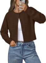 LILLUSORY Womens Cropped Cardigan Sweaters Lightweight Crop Knit Y2k Outfits Fashion Button Up Clothes - Image 2