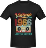 Limited Edition 1966 Shirt for Men, Funny Cotton Vintage 60th Birthday T-Shirts - Image 2